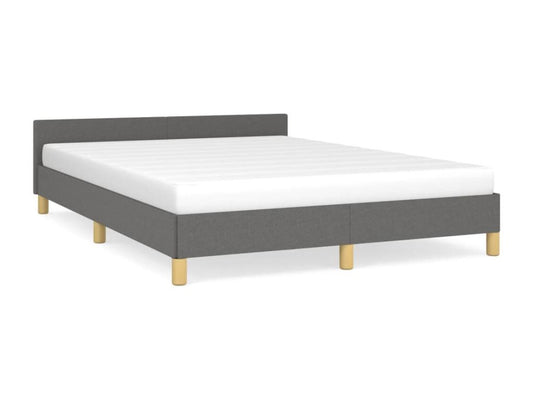 Struttura letto in tessuto grigio, 140 x 190 cm