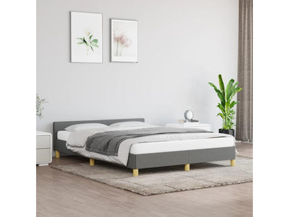 Struttura letto in tessuto grigio, 140 x 190 cm
