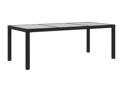 Tavolo in vimini intrecciato in resina nera, 190 x 90 x 75 cm