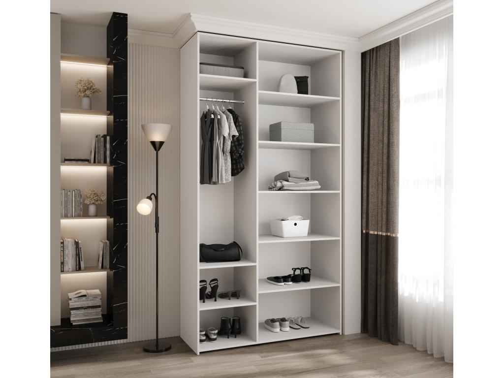 Armadio nero a 3 ante, 130 x 50 x 245,5 cm