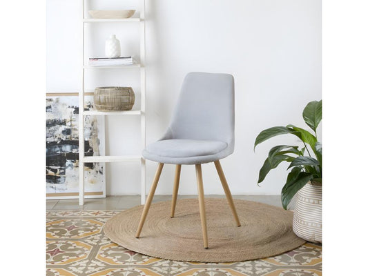 Sedia in tessuto grigio, 47 x 87 cm