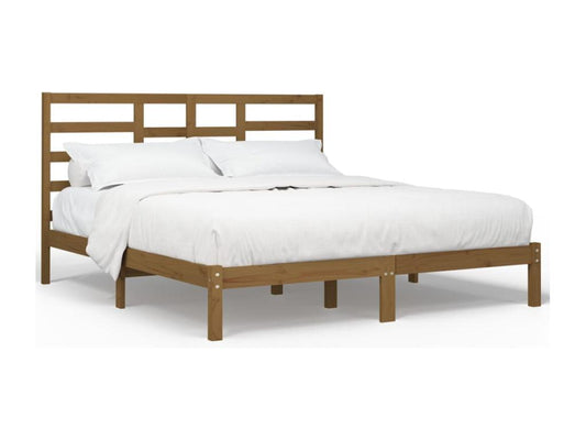 Struttura letto in legno massello marrone, 200 x 200 cm