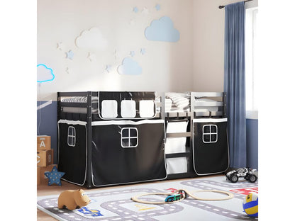 Struttura per letto a castello nera, 90 x 200 cm