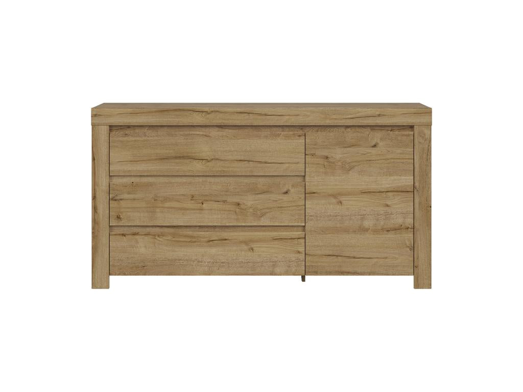 Credenza naturale 1 anta, 3 cassetti