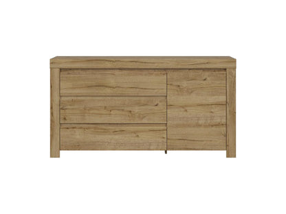 Credenza naturale 1 anta, 3 cassetti