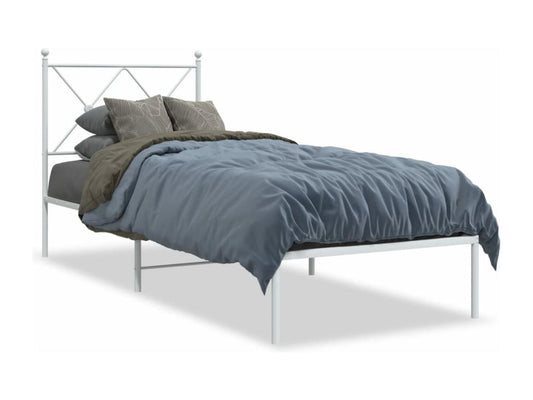 Struttura letto in metallo bianco, 75 x 190 cm