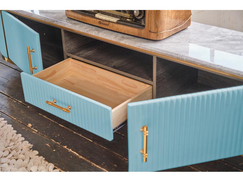 Credenza in similpelle blu