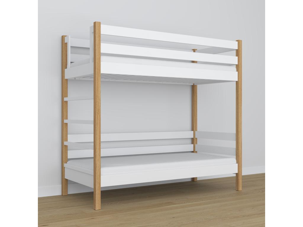 Struttura per letto a castello bianca, 100 x 190 cm