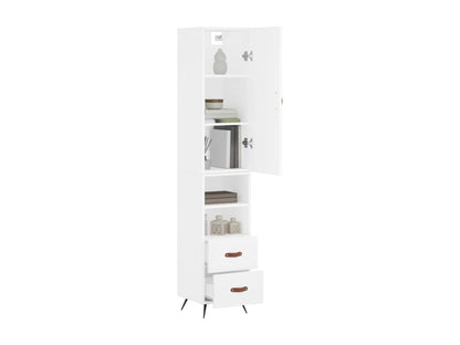 Credenza in legno ingegnerizzato bianco, 34,5 x 34 x 180 cm