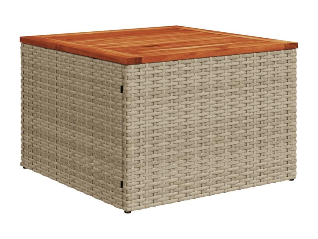 Set di mobili da esterno in vimini intrecciato in resina beige