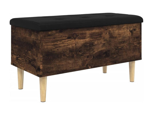 Panca in legno ingegnerizzato marrone con contenitore, 82 x 42 x 46 cm