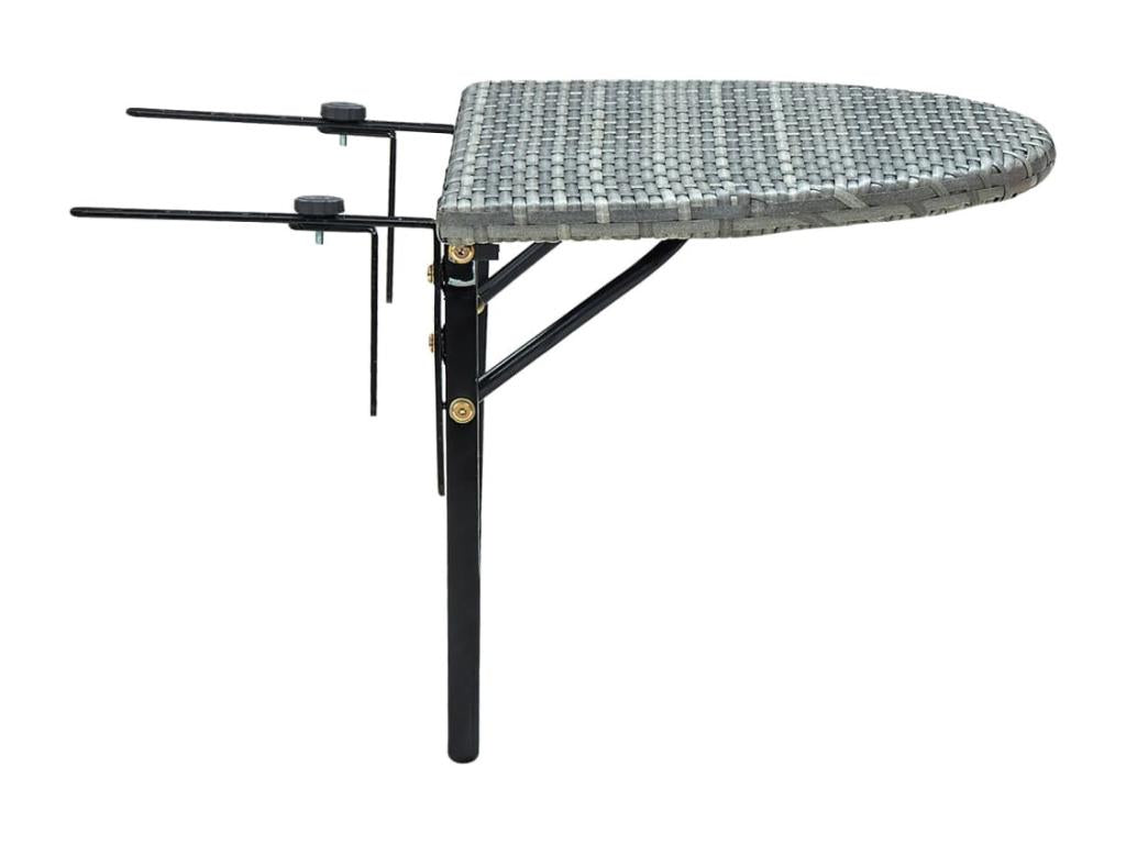 Tavolo in vimini intrecciato in resina grigia, 60 x 60 x 40 cm