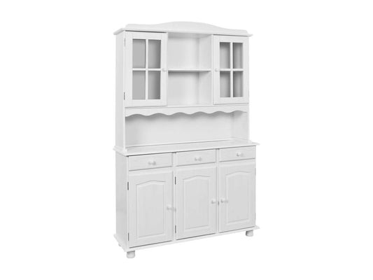 Credenza in legno massello bianco a 5 ante e 3 cassetti