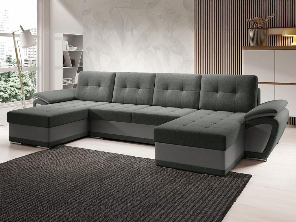 Divano grigio, 336 x 157 x 97 cm