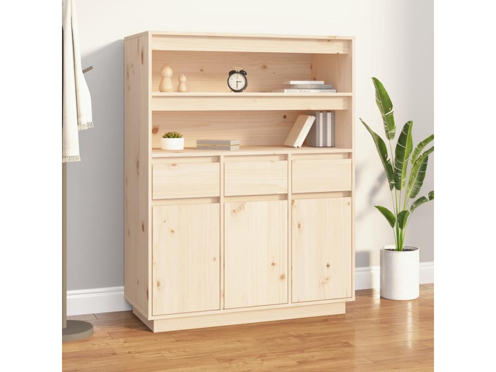 Credenza in legno massello marrone, 89 x 40 x 116,5 cm