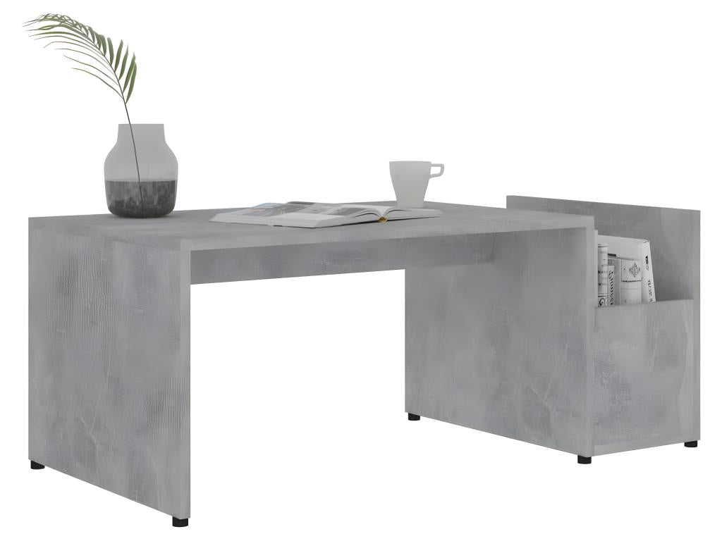 Tavolino da caffè in legno ingegnerizzato grigio, 90 x 45 x 35 cm