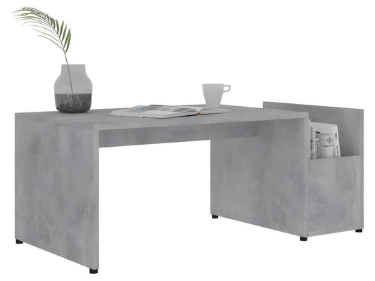 Tavolino da caffè in legno ingegnerizzato grigio, 90 x 45 x 35 cm