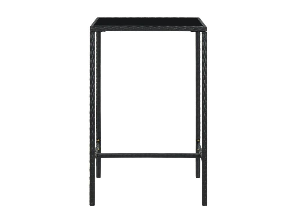 Set di mobili da esterno in vimini intrecciato in resina nera