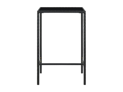 Set di mobili da esterno in vimini intrecciato in resina nera