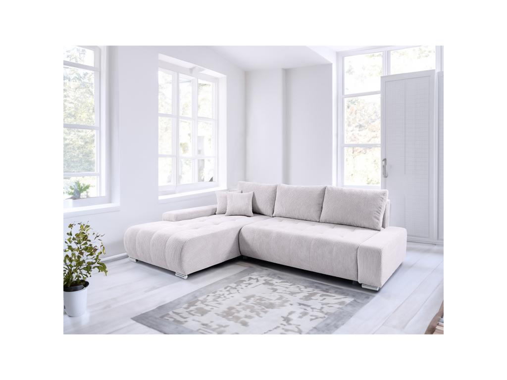 Divano letto convertibile in velluto bianco