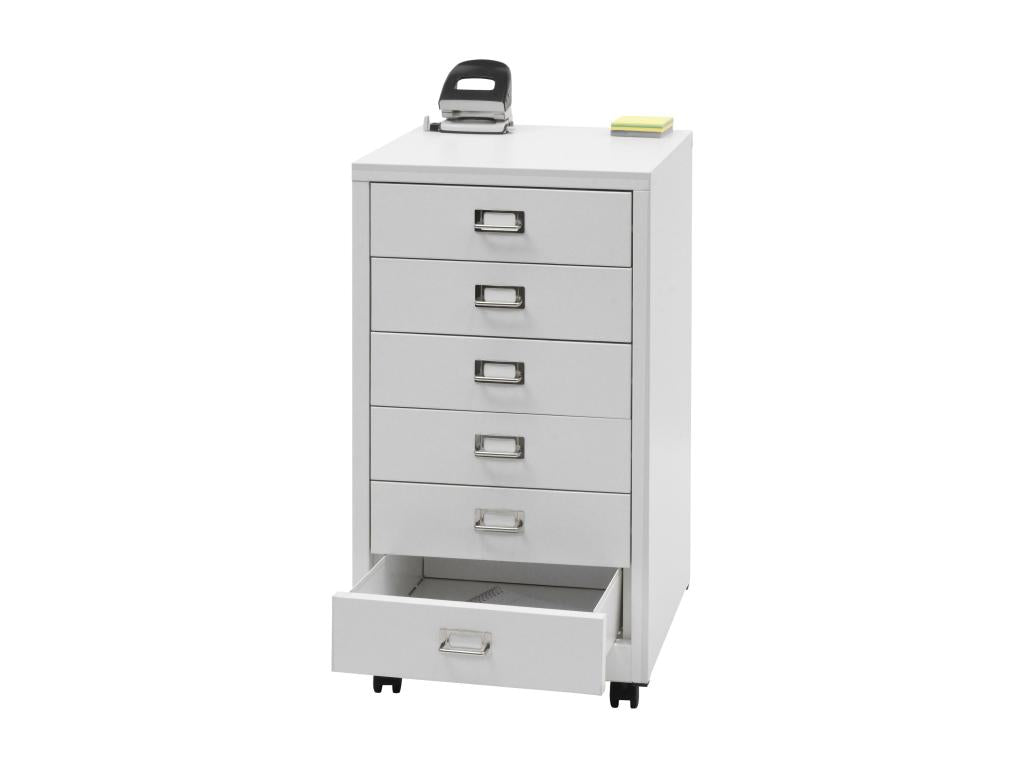 Armadio in metallo bianco a 6 cassetti, 75 x 40 x 41 cm