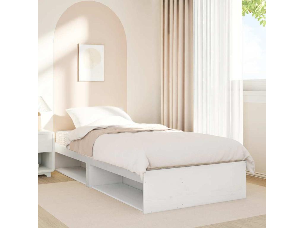 Struttura letto bianca, 90 x 190 cm
