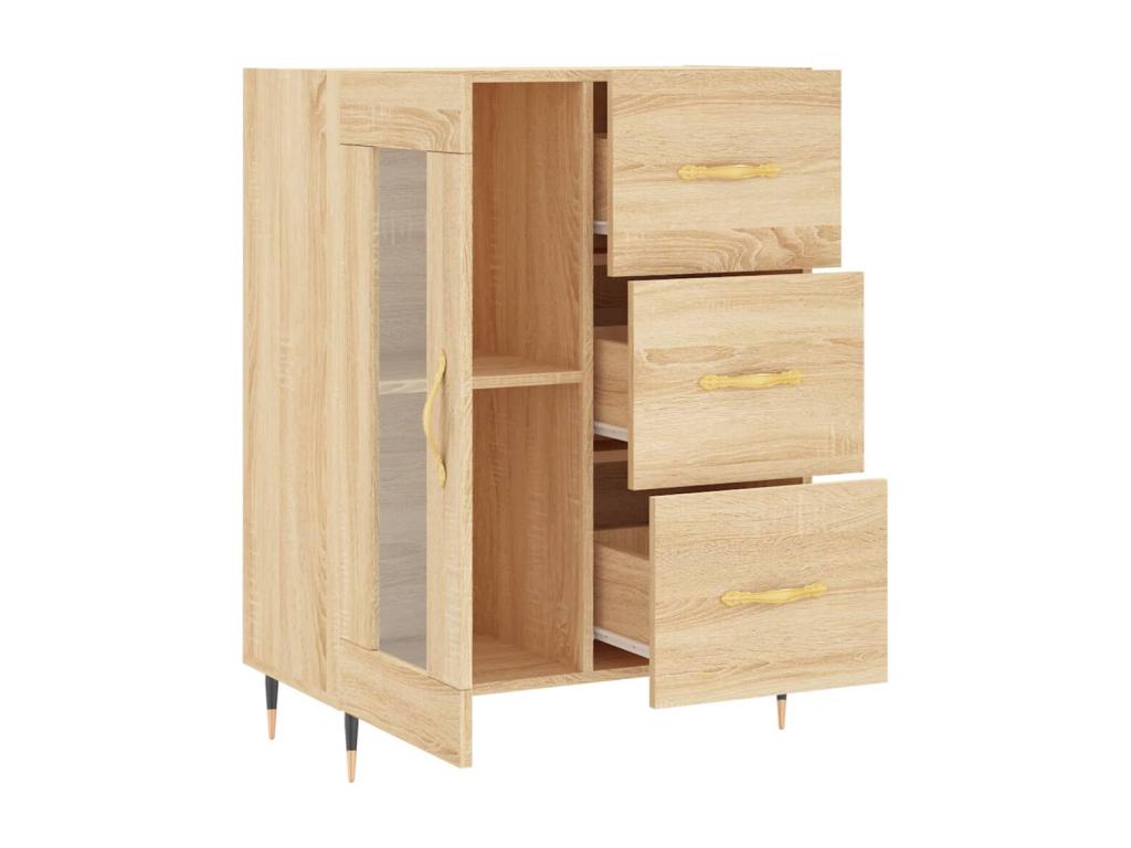 Credenza in legno ingegnerizzato marrone, 69,5 x 34 x 90 cm