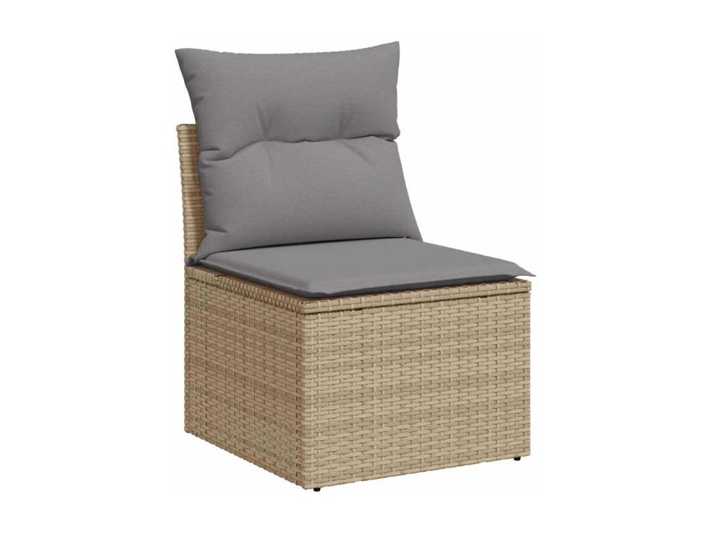 Set di mobili da esterno in vimini intrecciato in resina beige