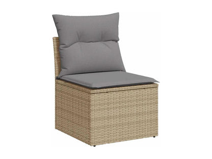 Set di mobili da esterno in vimini intrecciato in resina beige