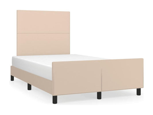 Struttura letto in similpelle marrone, 120 x 200 cm