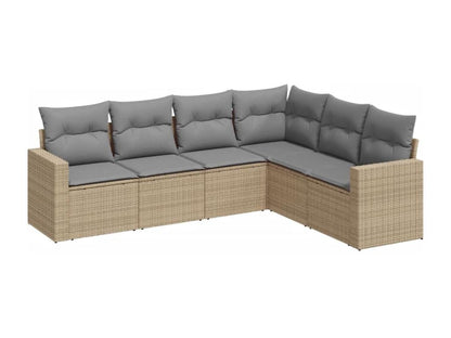 Set di mobili da esterno in vimini intrecciato in resina beige