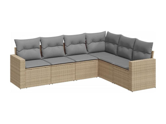 Set di mobili da esterno in vimini intrecciato in resina beige
