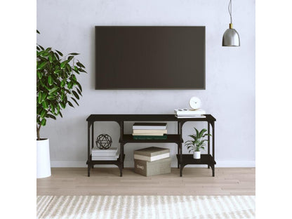 Mobile TV in legno ingegnerizzato nero, 102 x 35 x 45,5 cm