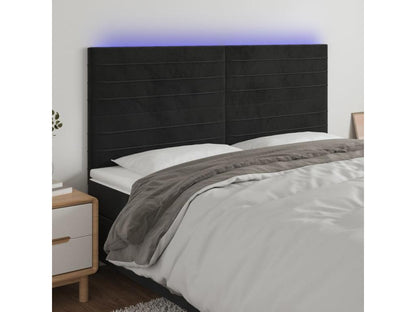 Struttura letto in velluto nero, 180 x 5 x 118 cm