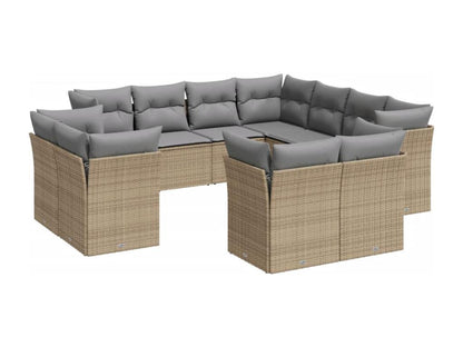 Set di mobili da esterno in vimini intrecciato in resina beige