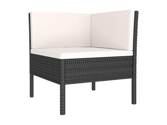 Set di mobili da esterno in vimini intrecciato in resina nera