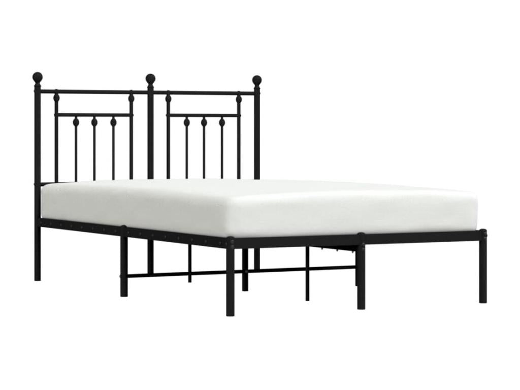 Struttura letto in metallo nero, 135 x 190 cm