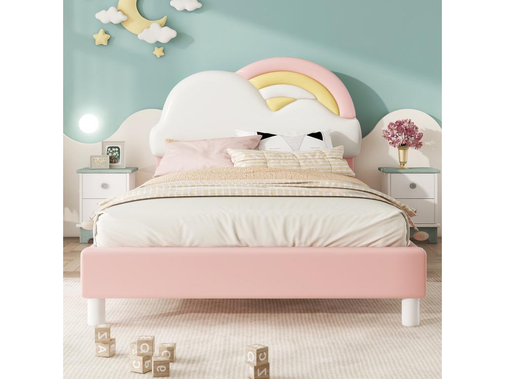 Struttura letto in similpelle, 90 x 200 cm