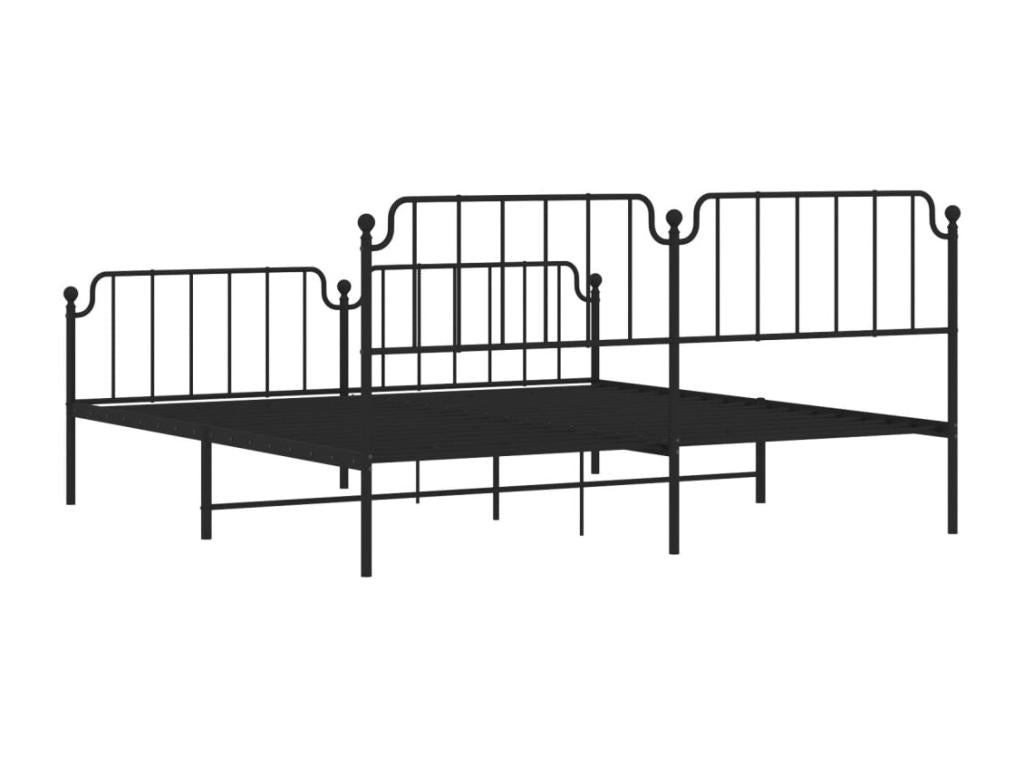Struttura letto in metallo nero, 200 x 200 cm