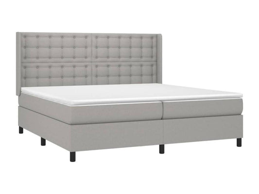 Struttura letto in tessuto grigio, 200 x 200 cm