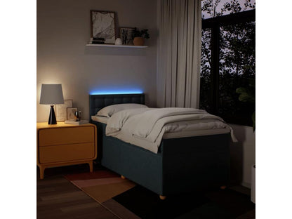 Struttura letto in tessuto blu, 90 x 200 cm