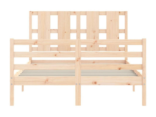 Struttura del letto in legno massello marrone