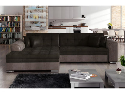 Divano letto trasformabile in velluto marrone