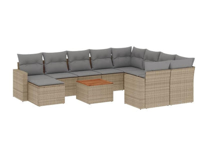 Set di mobili da esterno in vimini intrecciato in resina beige