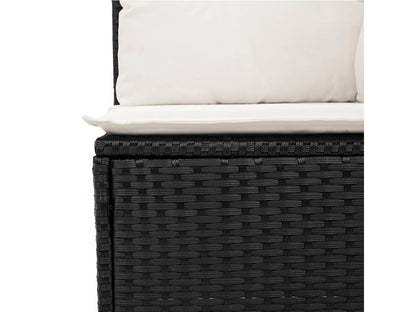 Set di mobili da esterno in vimini intrecciato in resina nera