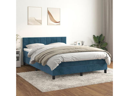 Struttura letto in velluto blu, 140 x 200 cm