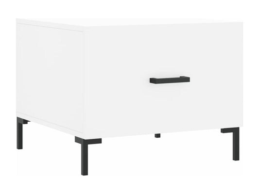 Tavolino da caffè in legno ingegnerizzato bianco, 50 x 50 x 40 cm