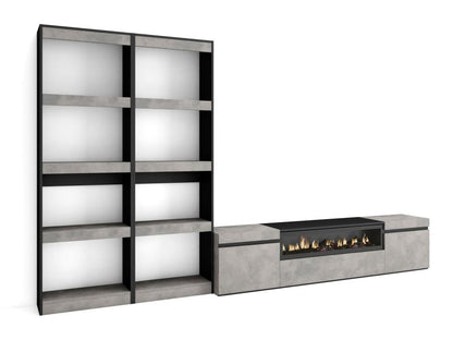 Mobile TV grigio, 320 x 186 x 35 cm