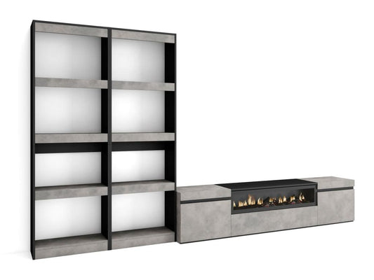 Mobile TV grigio, 320 x 186 x 35 cm