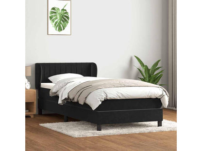 Struttura letto in velluto nero, 80 x 210 cm